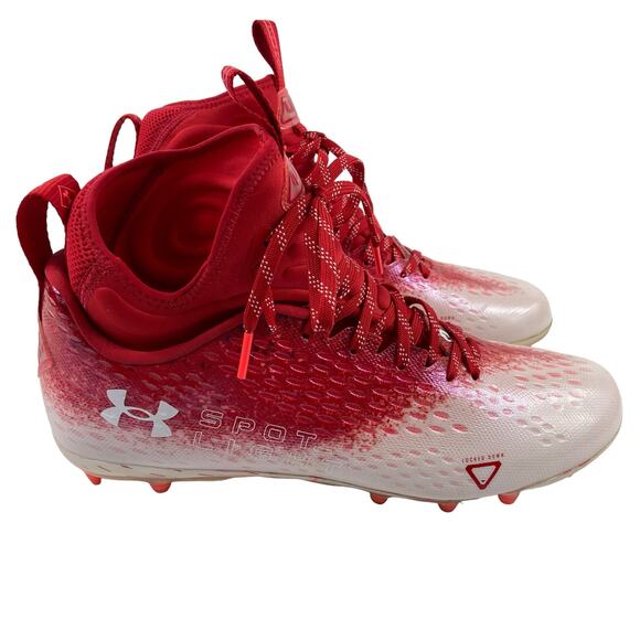 Under Armour Spotlight Lux Red Football Cleats Size 11 - Picture 1 of 7